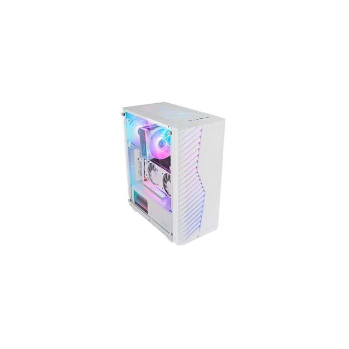 Mars Gaming MC-VOLT Caja Torre ATX - Ventilador ARGB de 120mm - Ventana Lateral de Cristal Templado - Rejilla Frontal ARGB - 7 Ranuras de Expansion - Color Blanco
