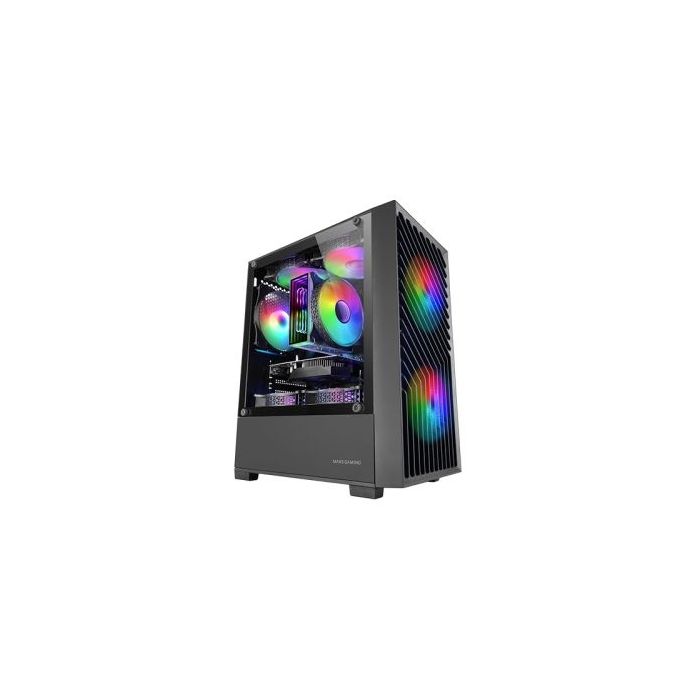 Mars Gaming MC-VORTEX Minitorre Ultracompacta - 3 Ventiladores de 120mm FRGB - Soporte MicroATX/Mini-ITX - Doble Camara - 7 Ranuras de Expansion - Color Negro