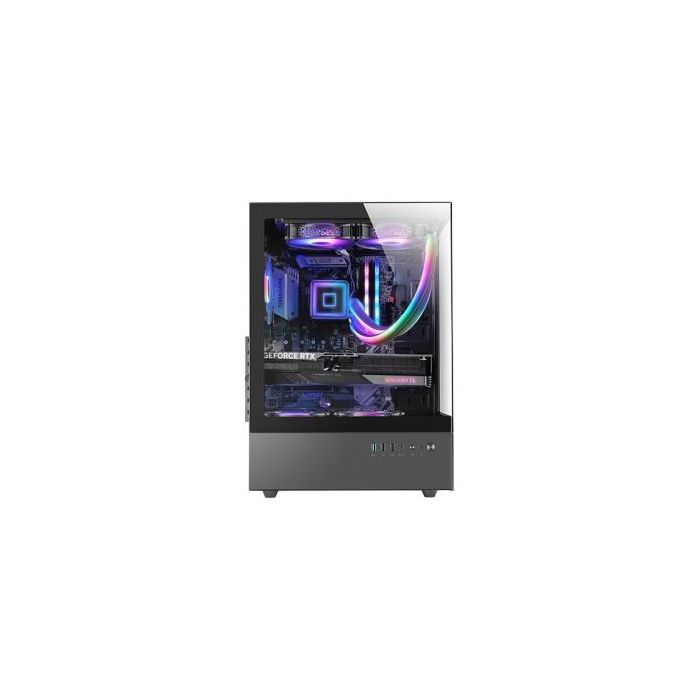 Mars Gaming MC-XO Caja Torre ATX - Ventilador de 120mm FRGB Trasero - Refrigeracion Sidecool - Doble Camara - 7 Ranuras de Expansion - 487x214x350mm - Color Negro