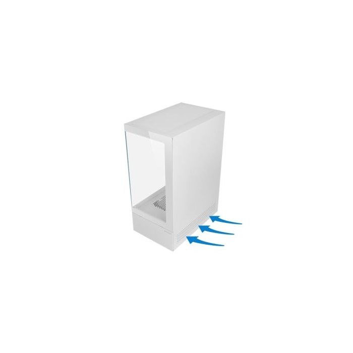 Mars Gaming MC-XO Caja Torre ATX - Ventilador de 120mm FRGB Trasero - Refrigeracion Sidecool - Doble Camara - 7 Ranuras de Expansion - 487x214x350mm - Color Blanco