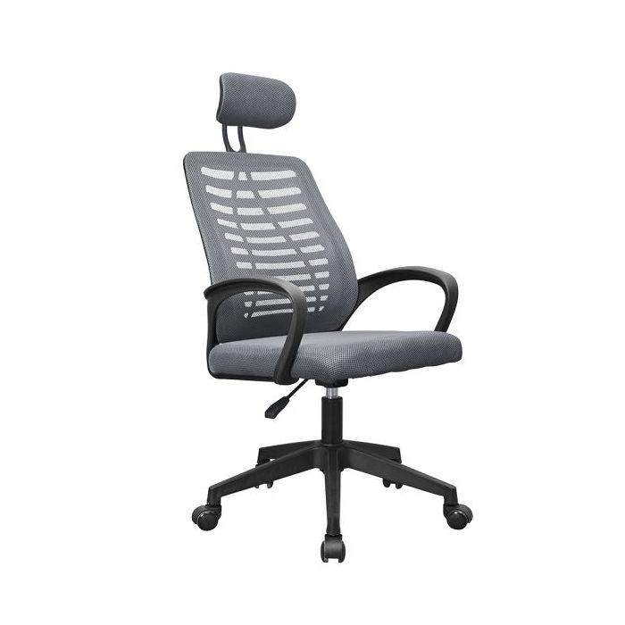 Mars Gaming MGC-ERGOB Silla de Oficina Ergonomica - Reposacabezas, Soporte Lumbar y Reposabrazos Ajustable - Malla Transpirable - Asiento de Espuma - 590x610x1205mm - Color Gris y Negro