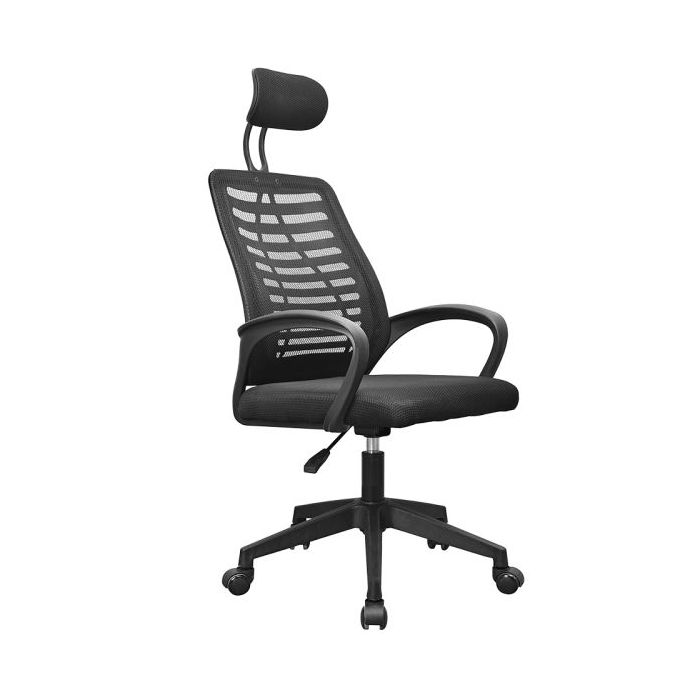 Mars Gaming MGC-ERGOB Silla de Oficina Ergonomica - Reposacabezas, Soporte Lumbar y Reposabrazos Ajustable - Malla Transpirable - Asiento de Espuma - 590x610x1205mm - Color Negro
