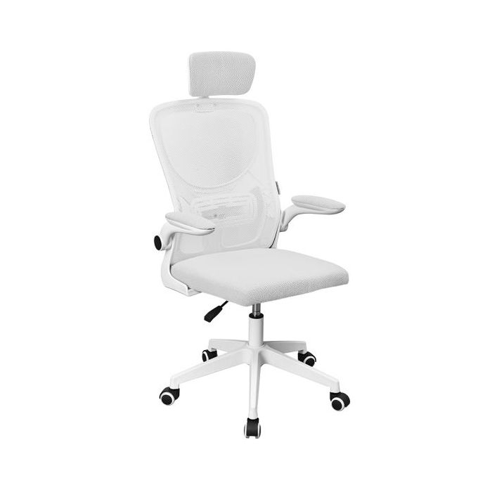 Mars Gaming MGC-ERGOPLUS Silla de Oficina Ergonomica - Reposacabezas, Soporte Lumbar y Reposabrazos Ajustable - Malla Transpirable - Asiento de Espuma - 600x620x1250mm - Color Blanco