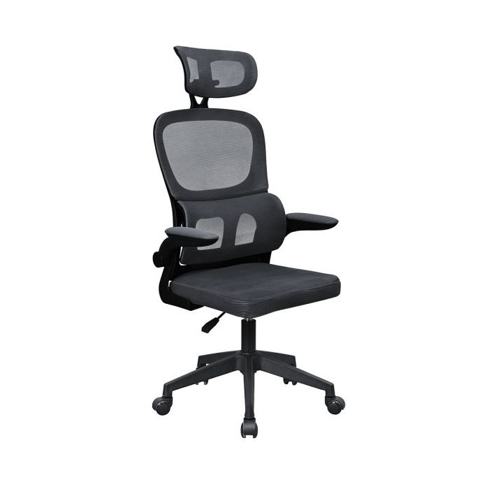 Mars Gaming MGC-ERGOPRO Silla de Oficina Ergonomica - Reposacabezas, Soporte Lumbar y Reposabrazos Ajustable - Malla Transpirable - Asiento de Espuma - 600x610x1300mm - Color Negro