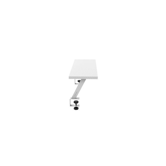 Mars Gaming MGDS Soporte Elevador de Monitor - Instalacion Rapida - Mesas hasta 33mm de Grosor - Maximo 10Kg - 60x20cm - Acabado en Fibra de Carbono - Color Blanco