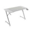 Mars Gaming MGD-X120 Mesa Gaming - Soportes Auriculares y Bebidas - Alfombrilla XXL - Estructura Acero - 120x60x1.5cm - Acabado en Fibra de Carbono - Color Blanco