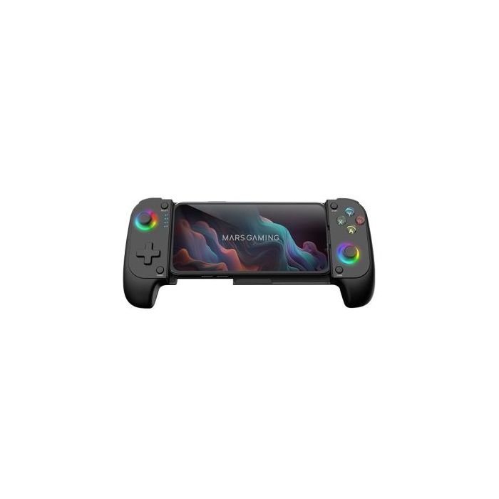 Mars Gaming MGPX Gamepad Bluetooth Multiplataforma - Multifuncional 2 en 1 - Soporta Smartphones hasta 6.8" - Vibracion Dual - Funcion Turbo - Color Negro