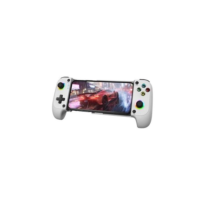 Mars Gaming MGPX Gamepad Bluetooth Multiplataforma - Multifuncional 2 en 1 - Soporta Smartphones hasta 6.8" - Vibracion Dual - Funcion Turbo - Color Blanco