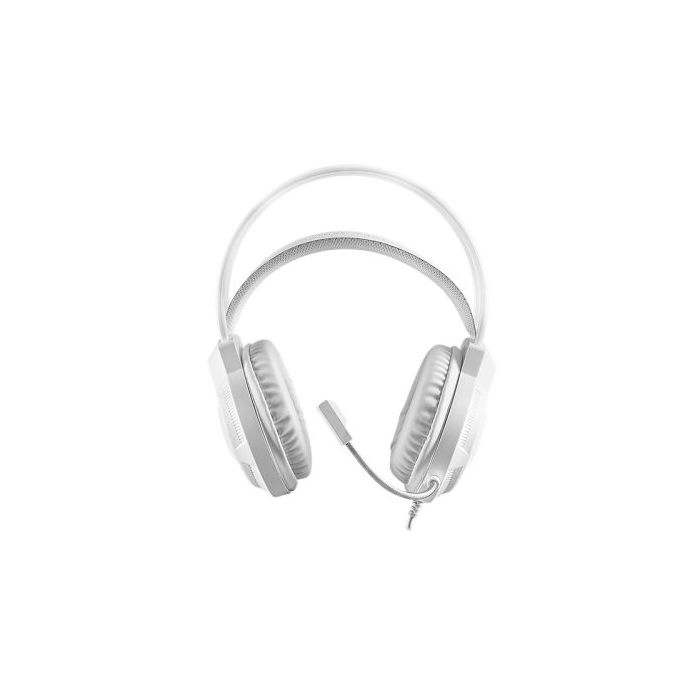 Mars Gaming MH124 Auriculares Gaming - Cable de 180cm - Control de Volumen - Microfono Flexible Integrado - Iluminacion FRGB - Color Blanco