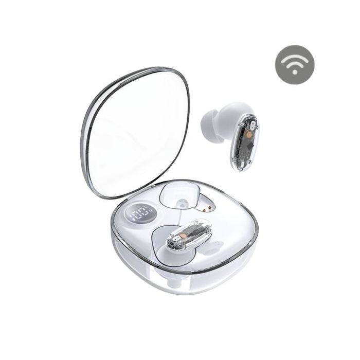 Mars Gaming MHIB2 Auriculares Bluetooth 5.4 - Microfono Integrado - Autonomia hasta 7h - Indicador LED - Semitransparente - 60x60x30mm - Color Blanco