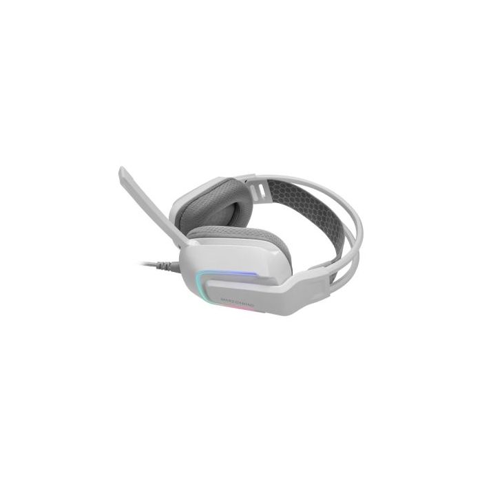 Mars Gaming MH-STRIKE Auriculares Gaming - Cable de 190cm - Almohadillas Air Transpirables - Controles Integrados - Microfono Plegable - Iluminacion FRGB - 85x195x210mm - Color Blanco