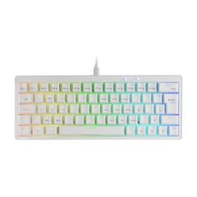 Mars Gaming MKMINIPRO Teclado Compacto Hibrido H-Mech - Switch SKN Amarillo - Disposicion Francesa AZERTY FR - Iluminacion RGB Chroma - 300x114x42mm - Color Blanco