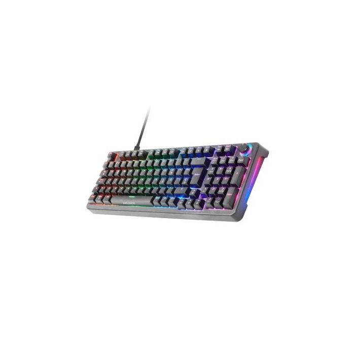 Mars Gaming MKPRO Teclado Completo Hibrido H-Mech - Switch SKN Azul - Disposicion QWERTY ES - Iluminacion RGB Chroma - 385x140x40mm - Color Negro