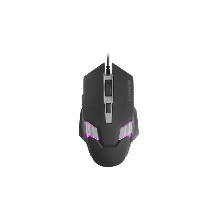 Mars Gaming MM024 Raton Gaming Optico - Sensor 4000dpi - Switches HUANO - Iluminacion RGB - 127x73x35mm - Color Negro