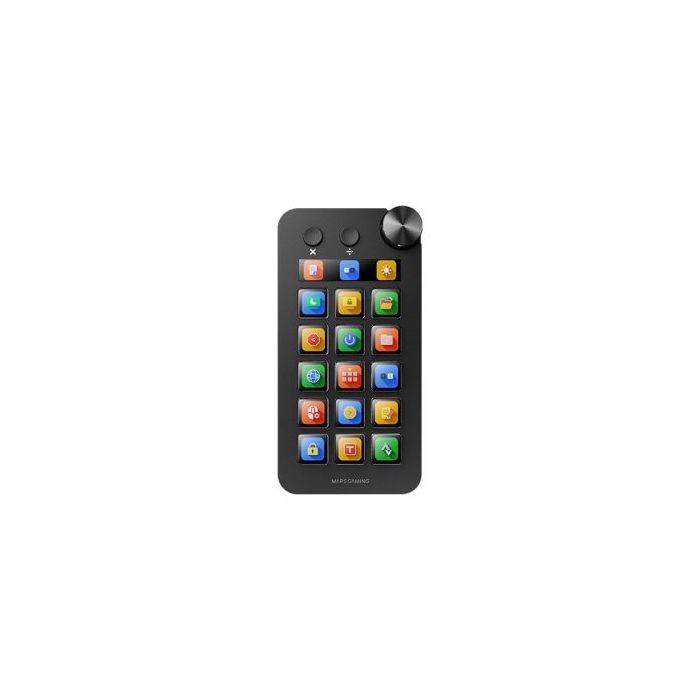Mars Gaming MSD-NEO Dispositivo de Control para Retransmisiones/Streaming, Trabajo, Gaming - 15 Teclas LCD y 1 Boton Dual - 1 Rueda de Control - Software Personalizable - 149x76x39mm - Color Negro