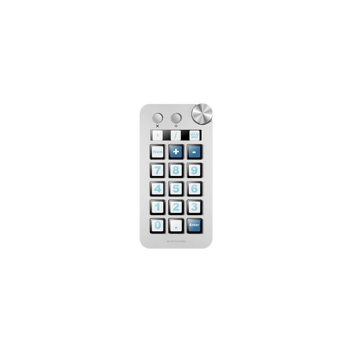 Mars Gaming MSD-NEO Dispositivo de Control para Retransmisiones/Streaming, Trabajo, Gaming - 15 Teclas LCD y 1 Boton Dual - 1 Rueda de Control - Software Personalizable - 149x76x39mm - Color Blanco
