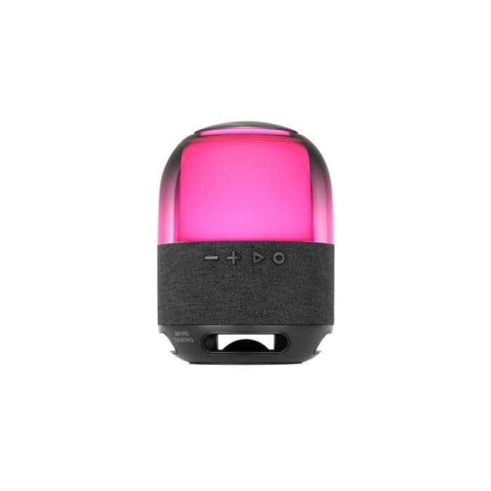 Mars Gaming MS-FLOW Altavoz Bluetooth de 15W - Luces RGB 360 Grados - Bateria de 2000mAh - Compacto - Alcance hasta 10m - Color Negro