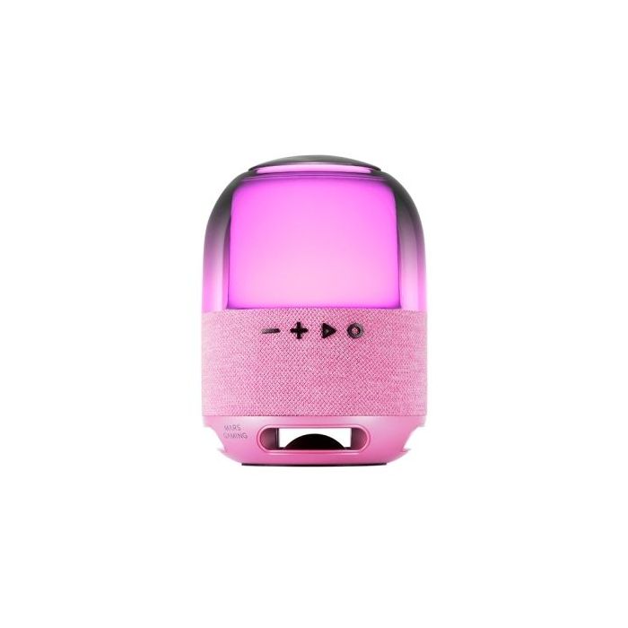 Mars Gaming MS-FLOW Altavoz Bluetooth de 15W - Luces RGB 360 Grados - Bateria de 2000mAh - Compacto - Alcance hasta 10m - Color Rosa