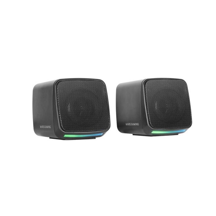 Mars Gaming MS-PRO Altavoz Compacto de 10W - Alimentacion USB - Luces RGB - Jack 3.5mm - Cable de 80cm - Color Negro