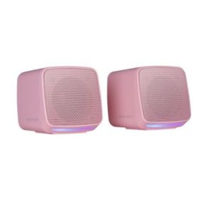 Mars Gaming MS-PRO Altavoz Compacto de 10W - Alimentacion USB - Luces RGB - Jack 3.5mm - Cable de 80cm - Color Rosa