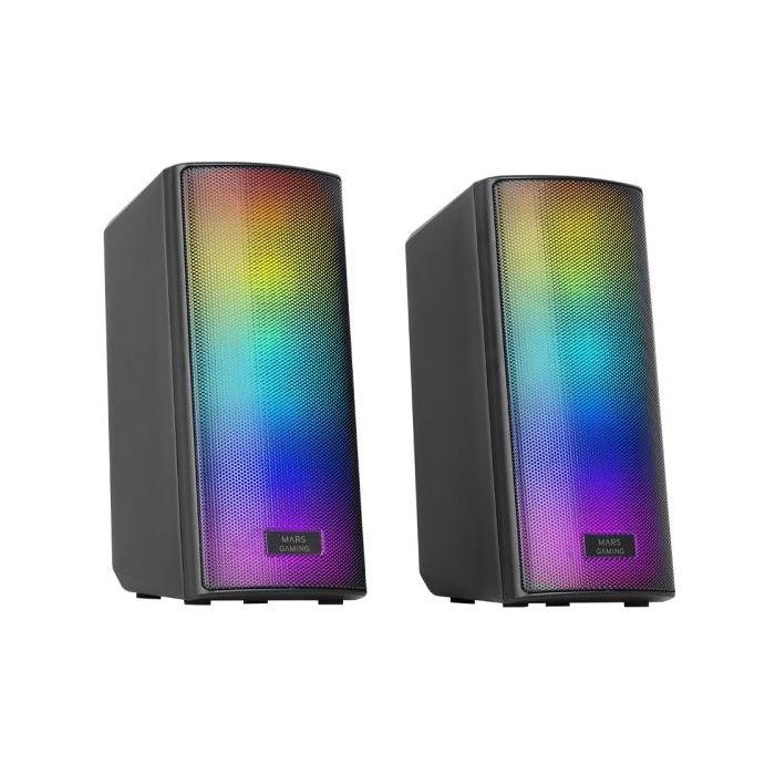 Mars Gaming MSRGB2 Altavoces Gaming de 15W - Luces RGB - Bluetooth 5.3 - Alimentacion por USB - Jack 3.5mm - Color Negro