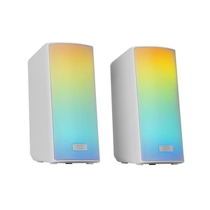 Mars Gaming MSRGB2 Altavoces Gaming de 15W - Luces RGB - Bluetooth 5.3 - Alimentacion por USB - Jack 3.5mm - Color Blanco