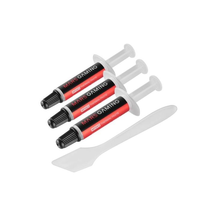 Mars Gaming MT0X3 Pack de 3 Jeringas de Pasta Termica - Soporta hasta 280ºC - Espatula Incluida - 1gr por Unidad