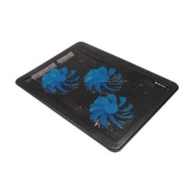 Unykach Candy C300 Base de Refrigeracion - 3 Ventiladores LED Azul - Altura Ajustable - Estructura Resistente - 2 Puertos USB - Color Negro