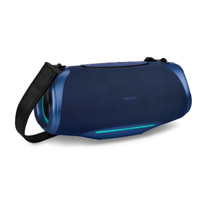 Medion Life P61762 L Altavoz 50W - Bluetooth 5.3 - Modo Broadcast - Resistente al Agua - Hasta 47 Horas de Autonomia - Iluminacion RGB - Color Azul