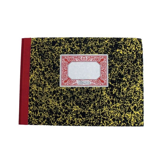 Miquel Rius Cuaderno Cartone Caja (M.D.D.H.) - Tamaño 4º Apaisado 210x150mm - 100 Hojas Foliado 70 g/m² - Papel Extra Opaco - Cubiertas en Carton Forrado de Papel Jaspeado y Lomo de Tela Engomado