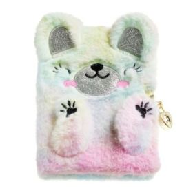 Miquel Rius Back2Fun Diario Secreto Peluche Oso Arcoiris - 80 Hojas Rayadas de Papel 80gr - Cierre con Llave