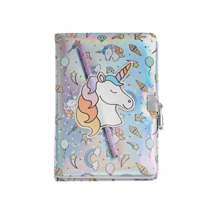 Miquel Rius Back2Fun Diario Secreto Holografico Unicornio - Cierre con Candado - Lapiz Incluido
