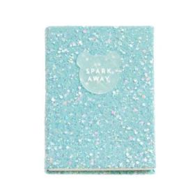 Miquel Rius Back2Fun Cuaderno Encolado con Cubierta de Purpurina Azul y Patch de Silicona - 96 Hojas Lisas de Papel 100 g/m2
