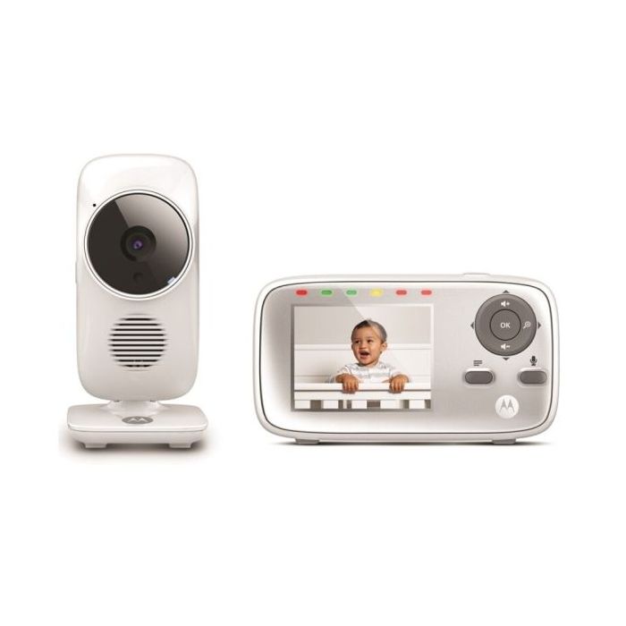 Motorola Nursery VM483 Vigilabebes con Camara - Vision Nocturna - Comunicacion Bidireccional - Pantalla 2,8" - Alcance hasta 300m - Color Blanco