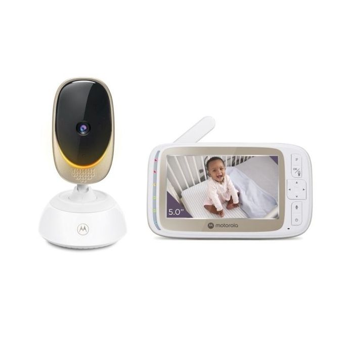Motorola Nursery VM85 Connect Vigilabebes con Camara - Vision Nocturna - Conexion WIFI - Pantalla 5" - Sensor de Temperatura - Color Blanco