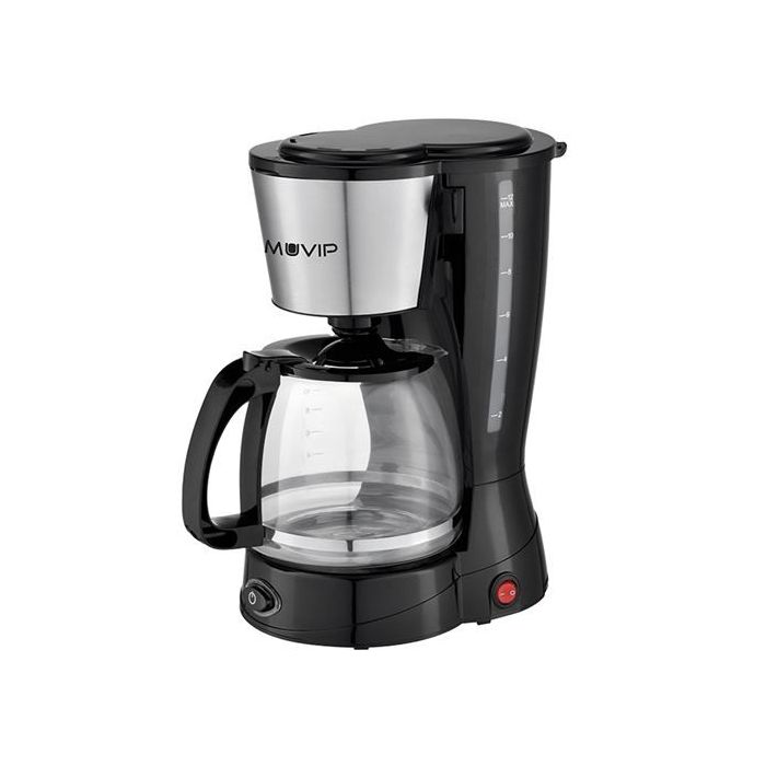 Muvip Cafetera de Goteo - Eléctrica - 800W - Funcion antigoteo - Filtro Permanente Abatible - Indicador Nivel de Agua - Contenedor transparente - Capacidad para 12 Tazas